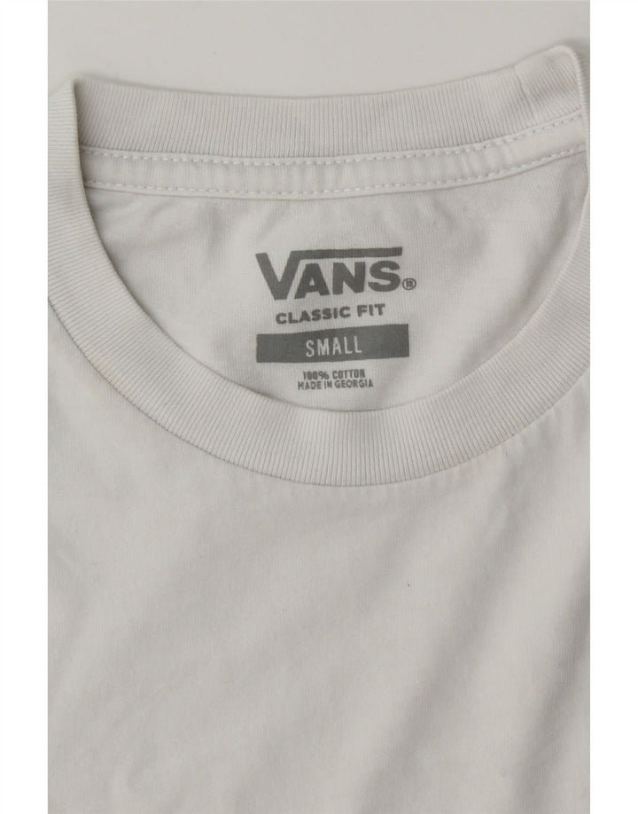 VANS Womens Classic Fit T-Shirt Top UK 10 Small White Cotton