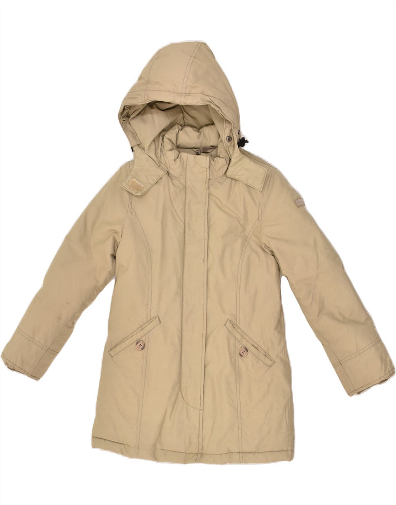 WOOLRICH Girls Hooded Padded Jacket 9-10 Years Beige Nylon | Vintage Woolrich | Thrift | Second-Hand Woolrich | Used Clothing | Messina Hembry 