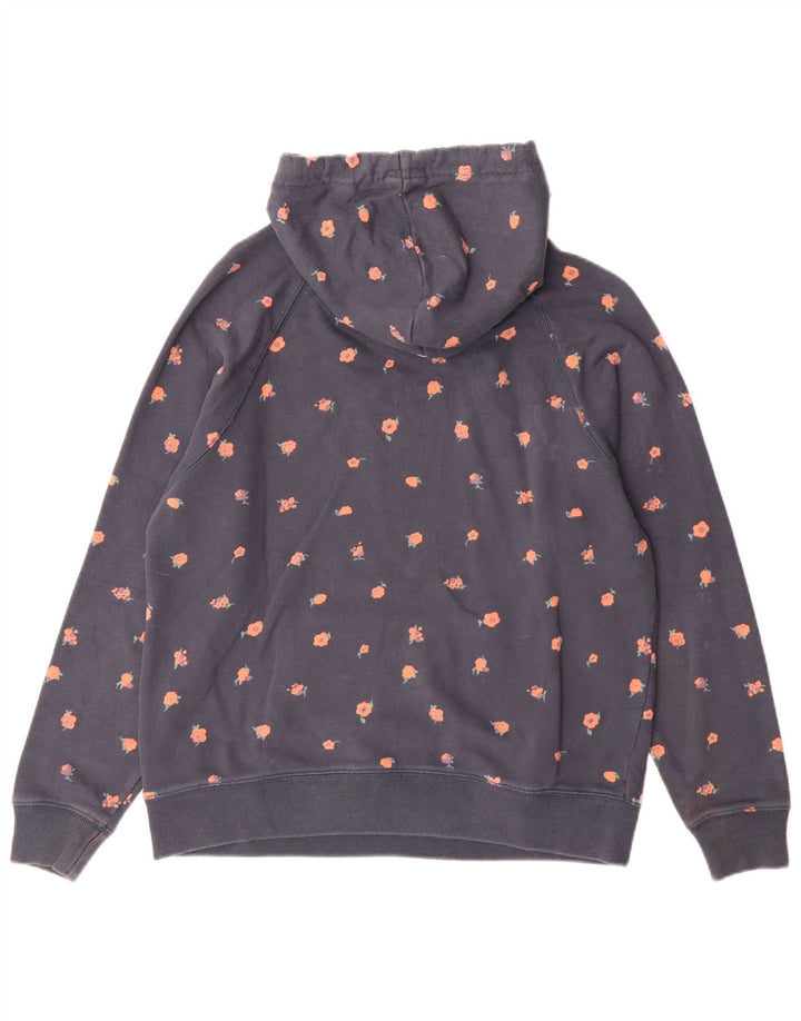 Jack Wills Womens Graphic Hoodie Jumper UK 12 Medium Navy Blue Cotton