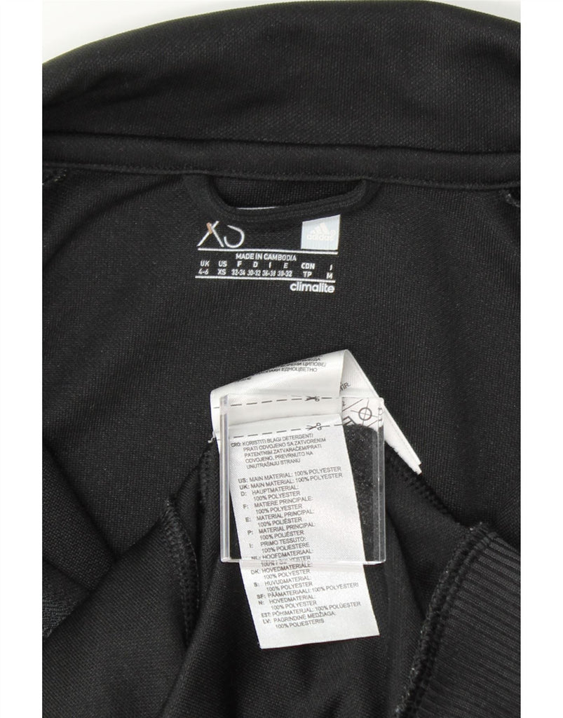 ADIDAS Womens Climalite Tracksuit Top Jacket UK 4/6 XS Black Polyester Vintage Adidas and Second-Hand Adidas from Messina Hembry 