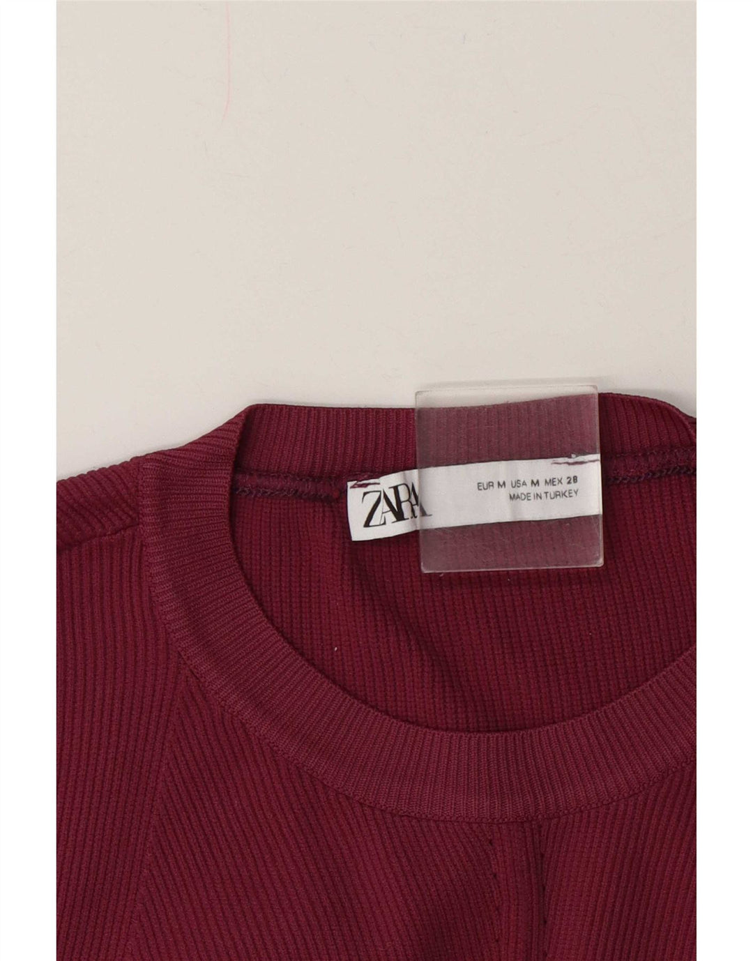 Zara Womens Vest Top UK 12 Medium Burgundy