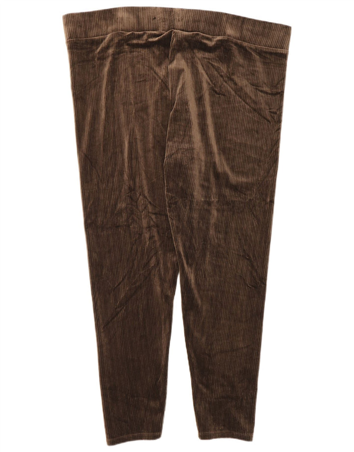 Marks & Spencer Womens Velvet Leggings UK 20 2XL Brown Polyester