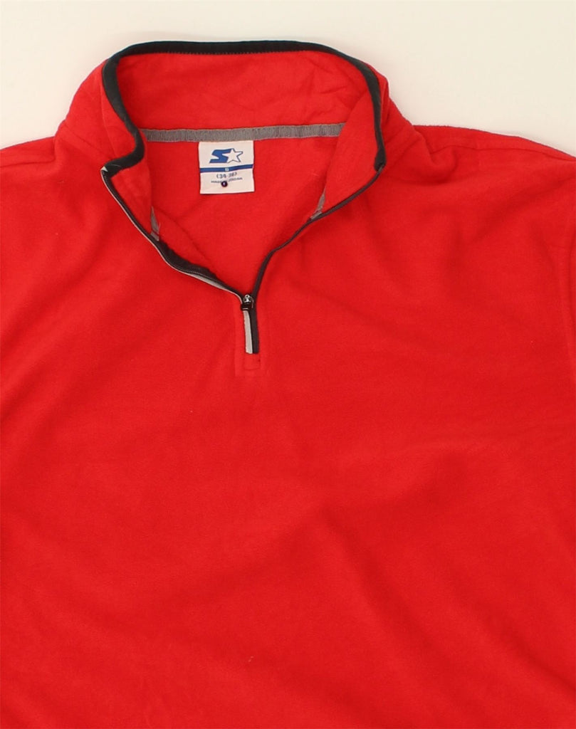 STARTER Mens Zip Neck Top Long Sleeve Size 34-36 Small Red Polyester | Vintage Starter | Thrift | Second-Hand Starter | Used Clothing | Messina Hembry 