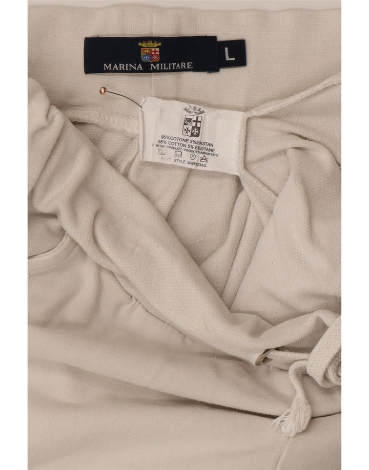 MARINA MILITARE Womens Tracksuit Trousers Joggers UK 16 Large  White