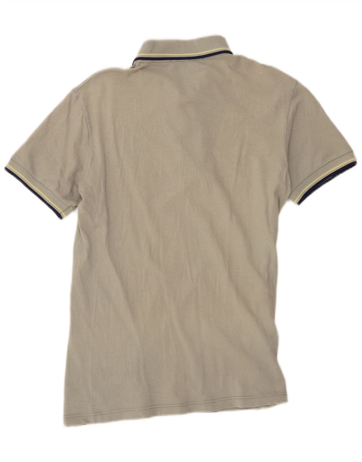 Fred Perry Mens Polo Shirt Small Grey Striped Cotton