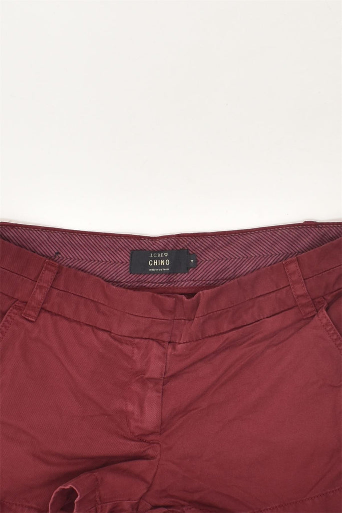 J. CREW Womens Chino Low Waist Hot Pants US 4 Small W32 Maroon Cotton | Vintage J. Crew | Thrift | Second-Hand J. Crew | Used Clothing | Messina Hembry 