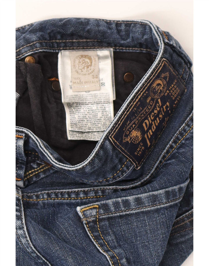 Diesel Mens Straight Jeans W34 L29 Blue Cotton