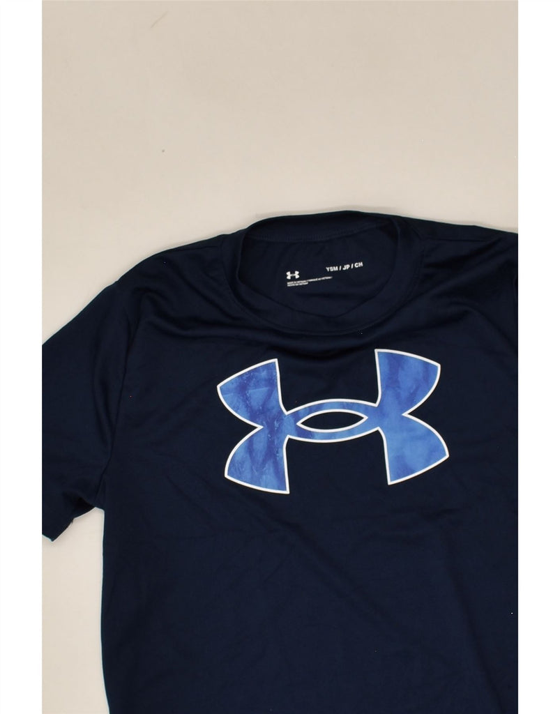 UNDER ARMOUR Boys Graphic T-Shirt Top 7-8 Years Navy Blue Cotton | Vintage Under Armour | Thrift | Second-Hand Under Armour | Used Clothing | Messina Hembry 