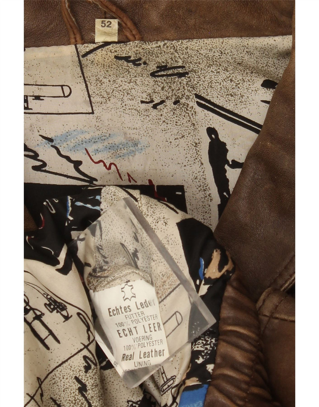 VINTAGE Mens Leather Jacket EU 52 XL Brown Leather