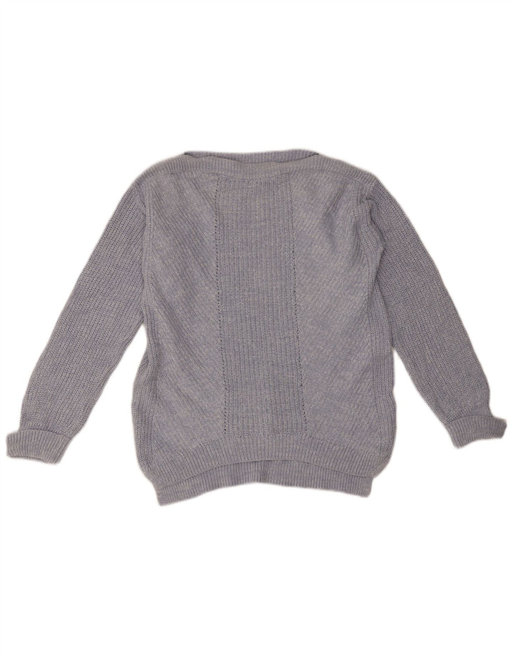 Marks & Spencer Womens Oversized Boat Neck Jumper Sweater UK 10 Small Blue
