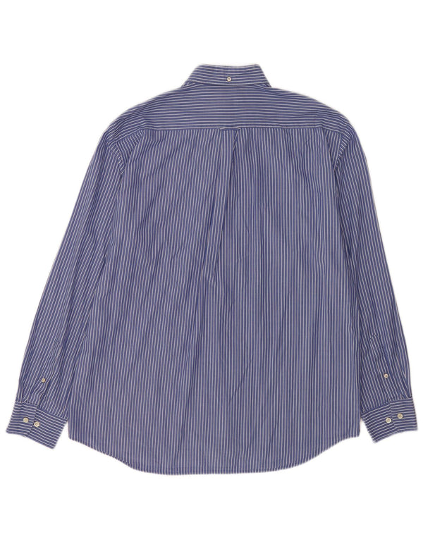 Gant Mens Regular Fit Shirt Size 43/44 17 1/2 XL Blue Pinstripe Cotton