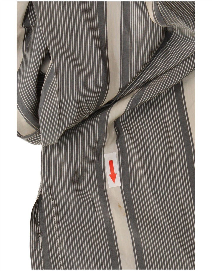 Valentino Womens Long Sleeve Pullover Shirt Dress IT 52 2XL Grey Striped