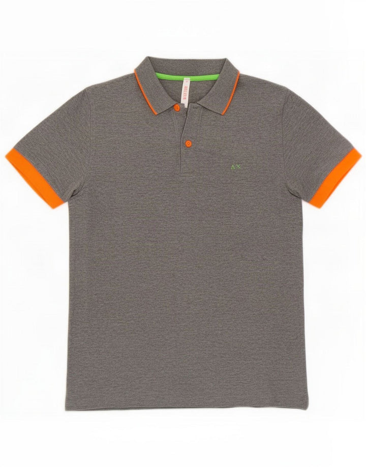 Sun68 Mens Polo Shirt Medium Grey Cotton