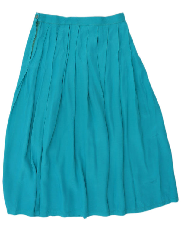 Stefanel Womens High Waist Pleated Skirt IT 46 Large W28 Turquoise Viscose