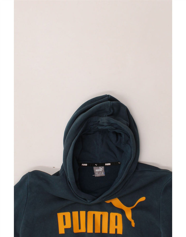PUMA Boys Graphic Sweatshirt Jumper 13-14 Years Navy Blue Cotton Vintage Puma and Second-Hand Puma from Messina Hembry 