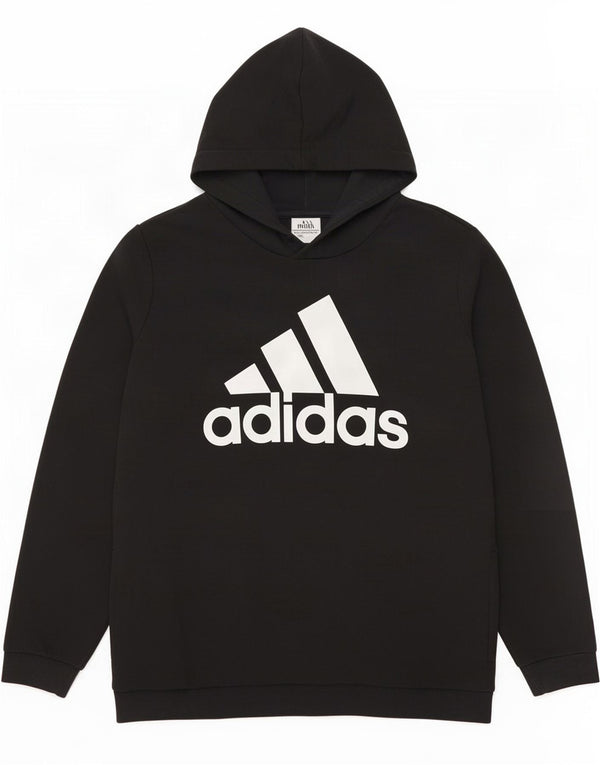 Adidas Womens Graphic Hoodie Jumper UK 28/30 3XL Black Cotton