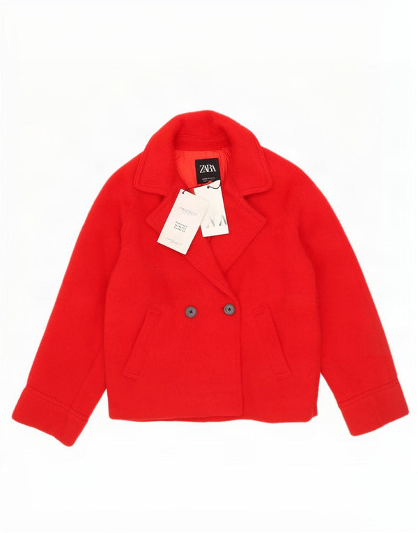 Zara Girls Double Breasted Blazer Jacket 13-14 Years Red Wool