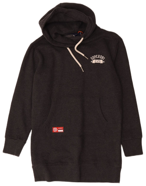 Superdry Womens Graphic Hoodie Dress UK 12 Medium Grey Cotton