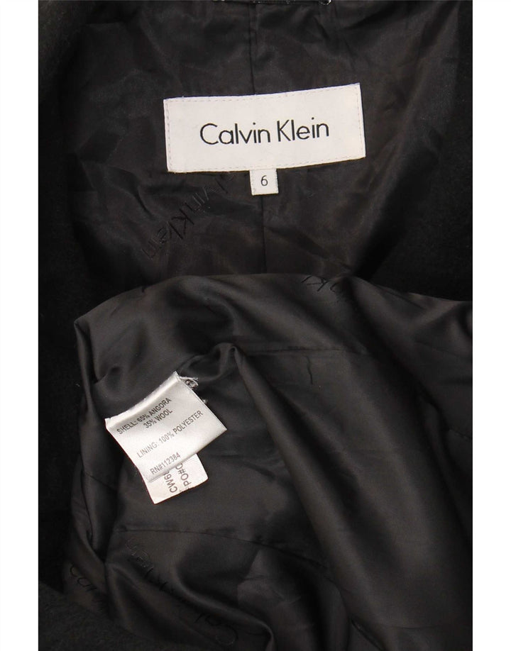 Calvin Klein Womens Overcoat US 6 Medium Black Angora