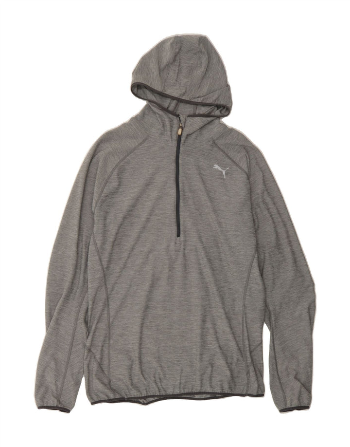 PUMA Mens Hooded Pullover Tracksuit Top Large Grey Vintage Puma and Second-Hand Puma from Messina Hembry 