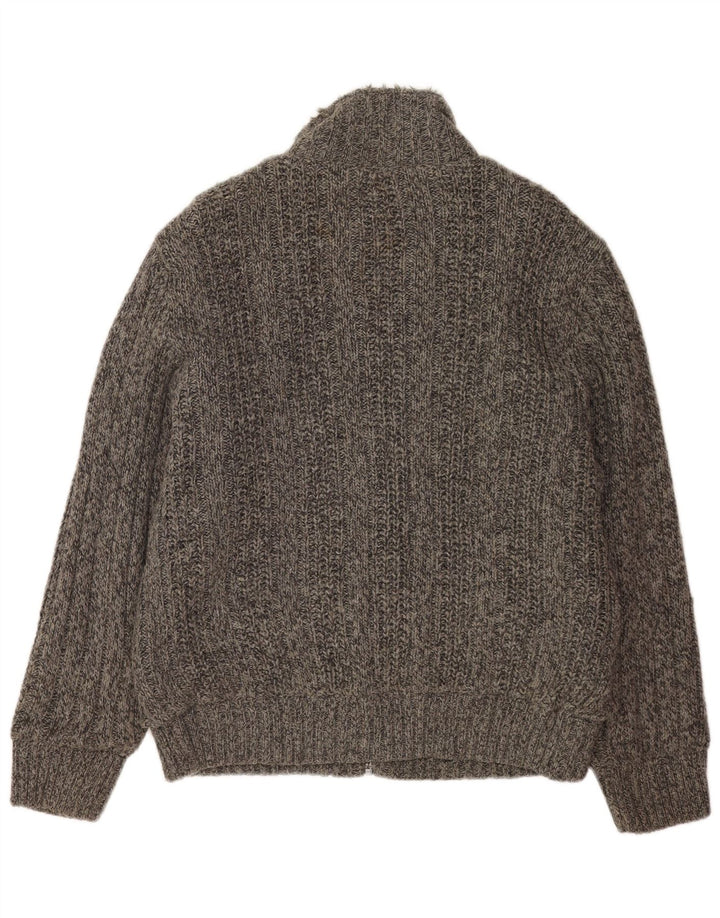 Marks & Spencer Mens Sherpa Cardigan Sweater Large Grey Flecked Acrylic