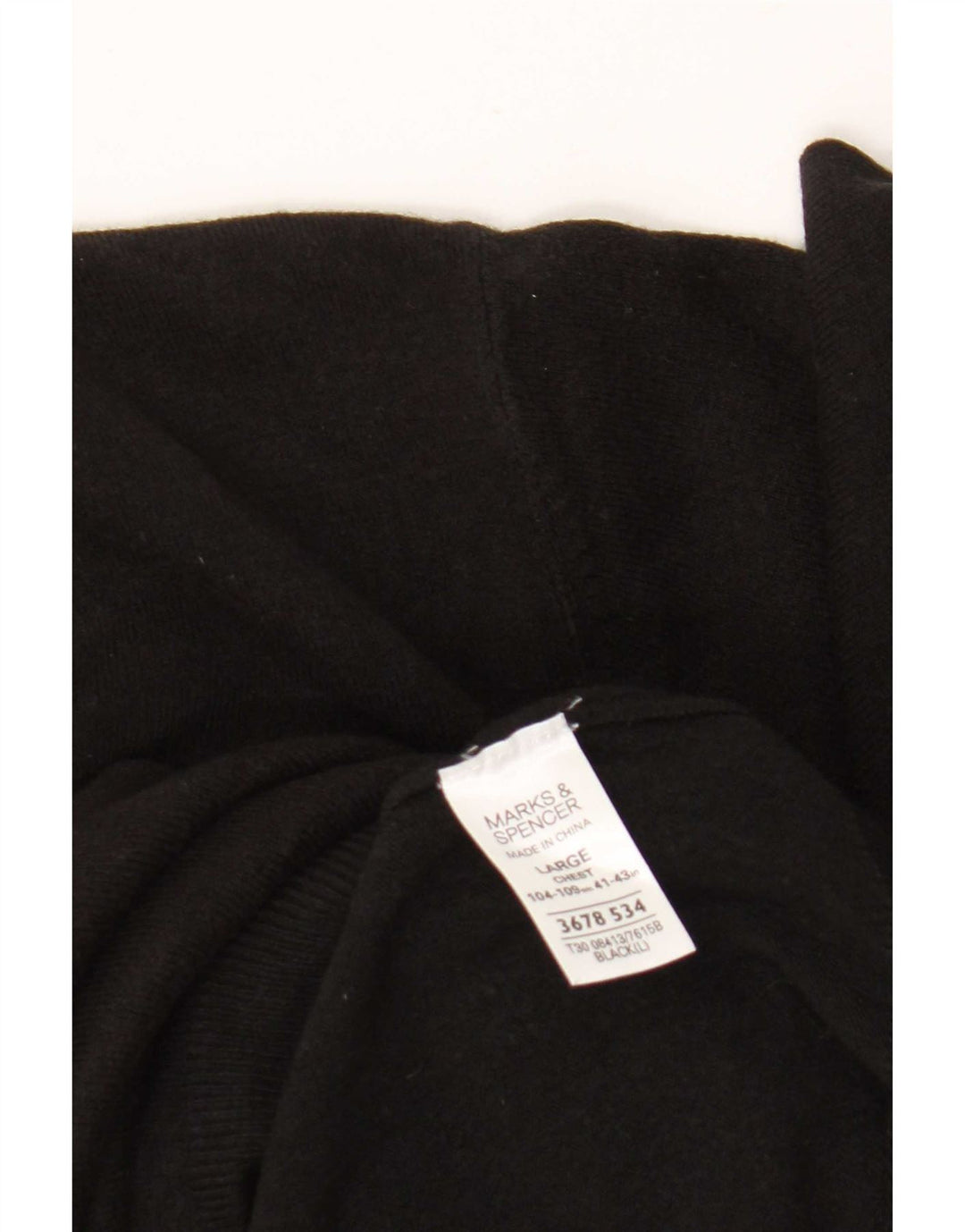 Marks & Spencer Mens Blue Harbour V-Neck Jumper Sweater Large Black Acrylic