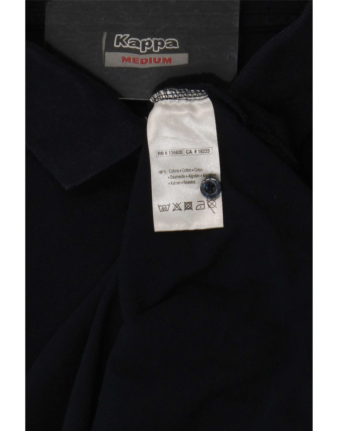 Kappa Mens Polo Shirt Medium Navy Blue Cotton