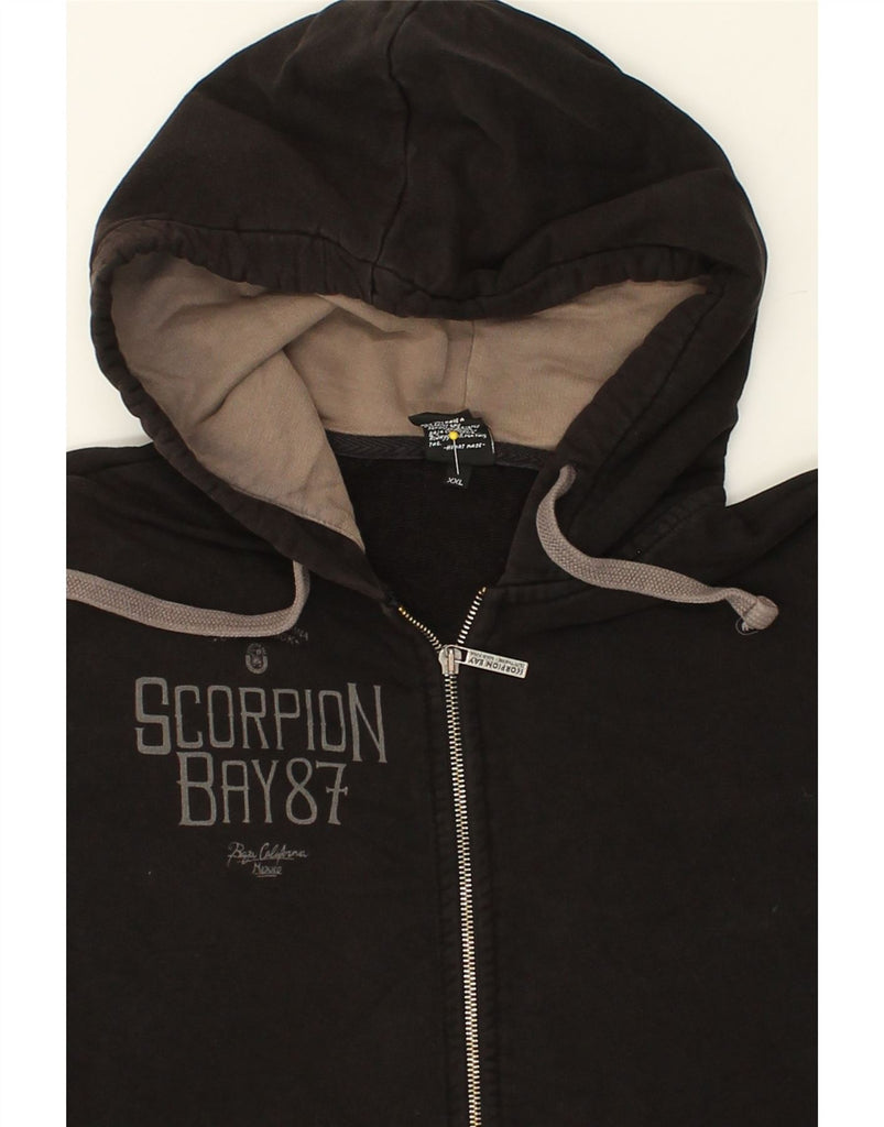 SCORPION BAY Boys Graphic Zip Hoodie Sweater 14-15 Years 2XL Black Cotton | Vintage Scorpion Bay | Thrift | Second-Hand Scorpion Bay | Used Clothing | Messina Hembry 