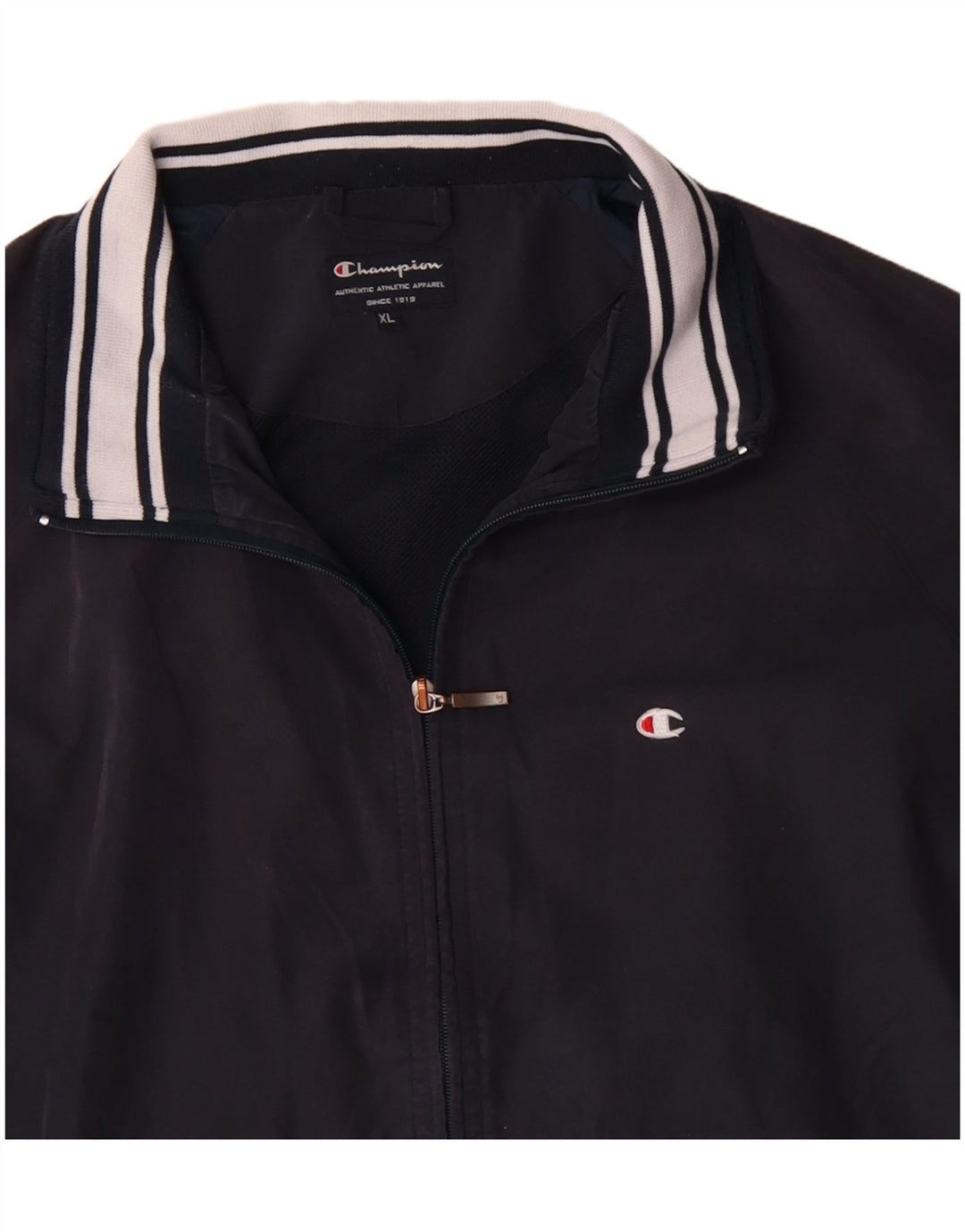 Champion Mens Tracksuit Top Jacket XL Navy Blue Polyester