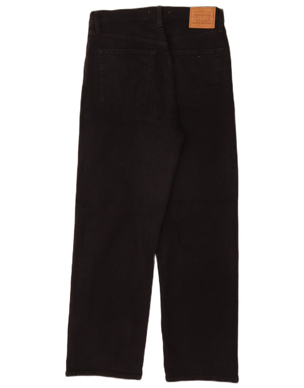 LEVI'S Womens Ribcage High Rise Straight Jeans W29 L27 Black Cotton