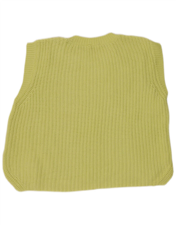 Zara Womens Oversized Vest Tank Top UK 10 Small Yellow Cotton