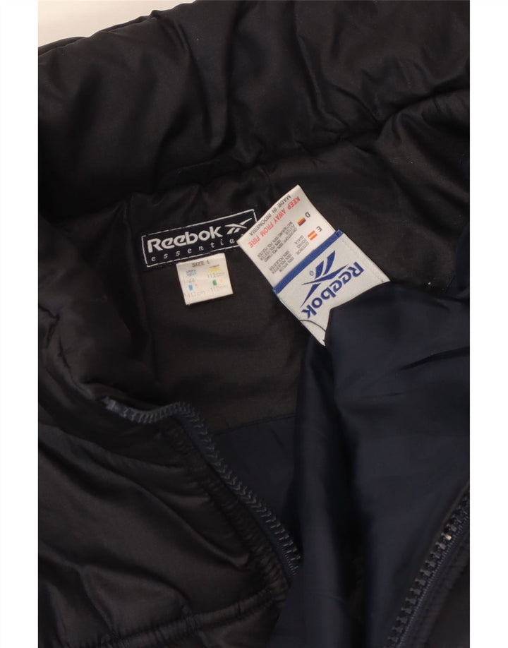 Reebok Mens Padded Jacket UK 40 Large Navy Blue Nylon