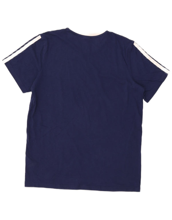 Adidas Womens T-Shirt Top UK 12/14 Medium Navy Blue Cotton
