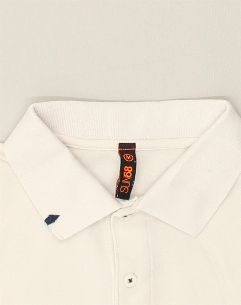 SUN68 Mens Polo Shirt Medium White Cotton | Vintage Sun68 | Thrift | Second-Hand Sun68 | Used Clothing | Messina Hembry 