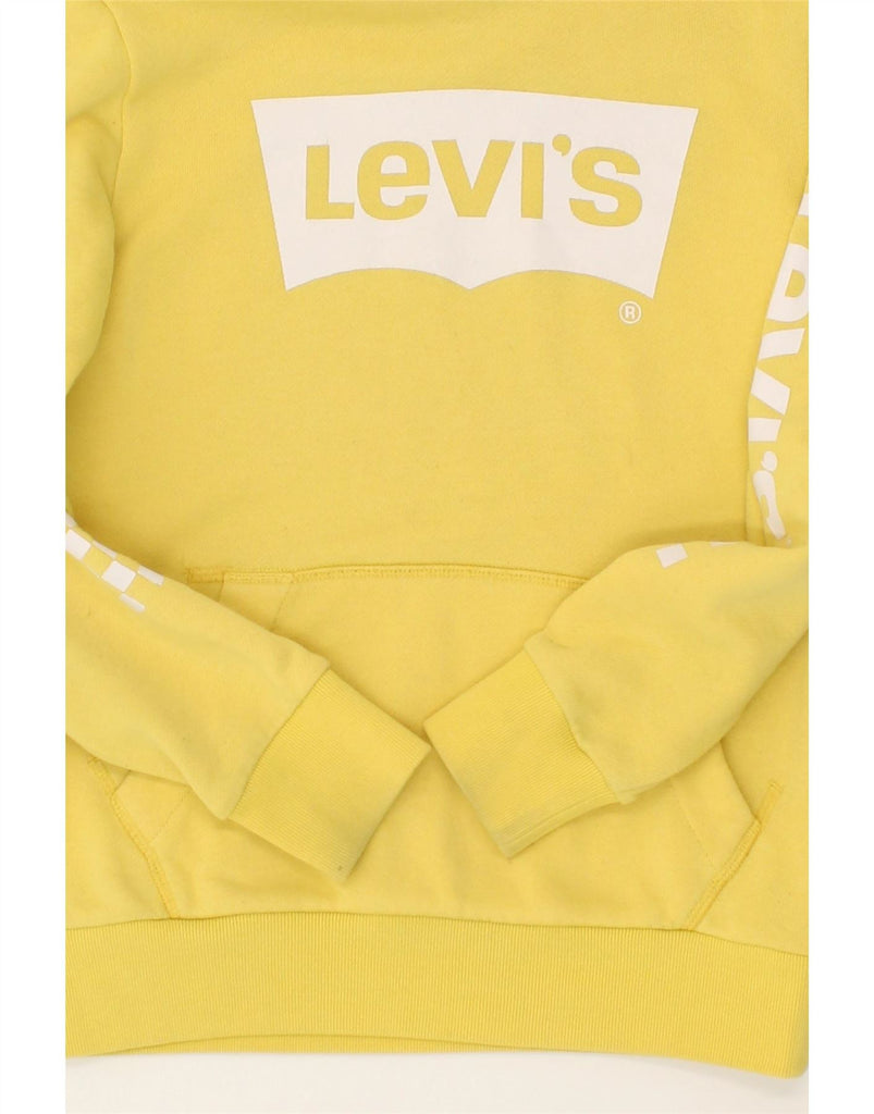 LEVI'S Girls Graphic Hoodie Jumper 9-10 Years Yellow Cotton Vintage Levi's and Second-Hand Levi's from Messina Hembry 