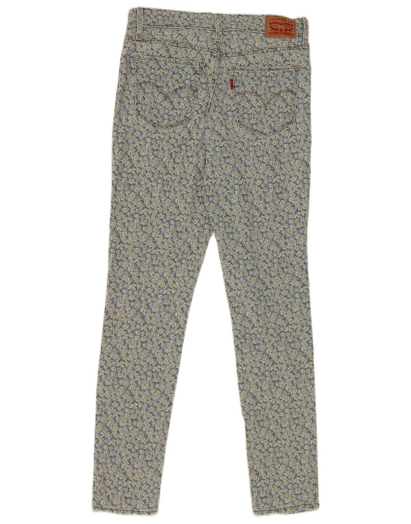 Levi's Womens 311 Shaping Skinny Jeans W27 L30 Blue Floral Cotton