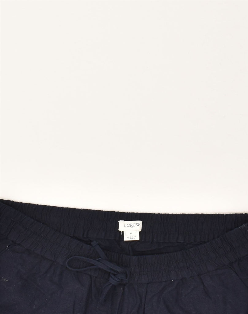 J. CREW Womens Tapered Casual Trousers US 10 Large W34 L25 Navy Blue Linen | Vintage J. Crew | Thrift | Second-Hand J. Crew | Used Clothing | Messina Hembry 