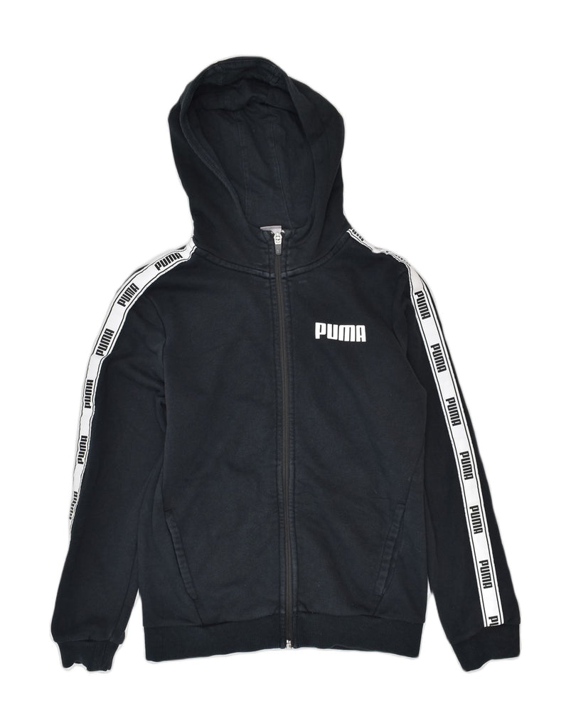 PUMA Boys Graphic Zip Hoodie Sweater 11-12 Years Black Cotton | Vintage | Thrift | Second-Hand | Used Clothing | Messina Hembry 