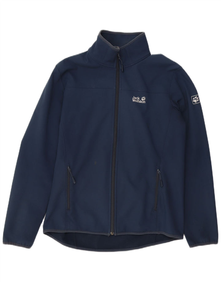 JACK WOLFSKIN Mens Tracksuit Top Jacket UK 36/38 Small Navy Blue Polyester