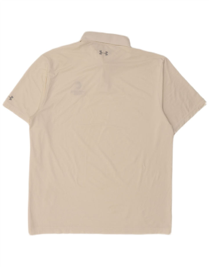 Under Armour Mens Heat Gear Polo Shirt Large White
