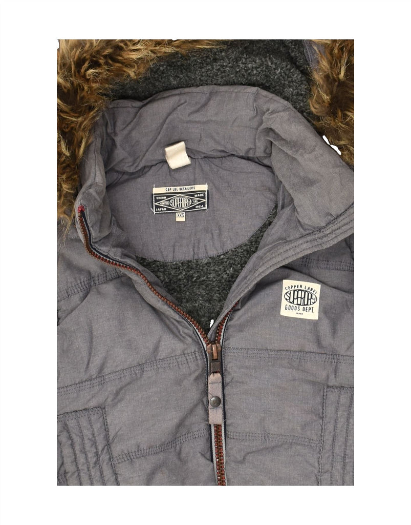 SUPERDRY Womens Hooded Padded Gilet UK 2 2XS Grey Nylon | Vintage Superdry | Thrift | Second-Hand Superdry | Used Clothing | Messina Hembry 