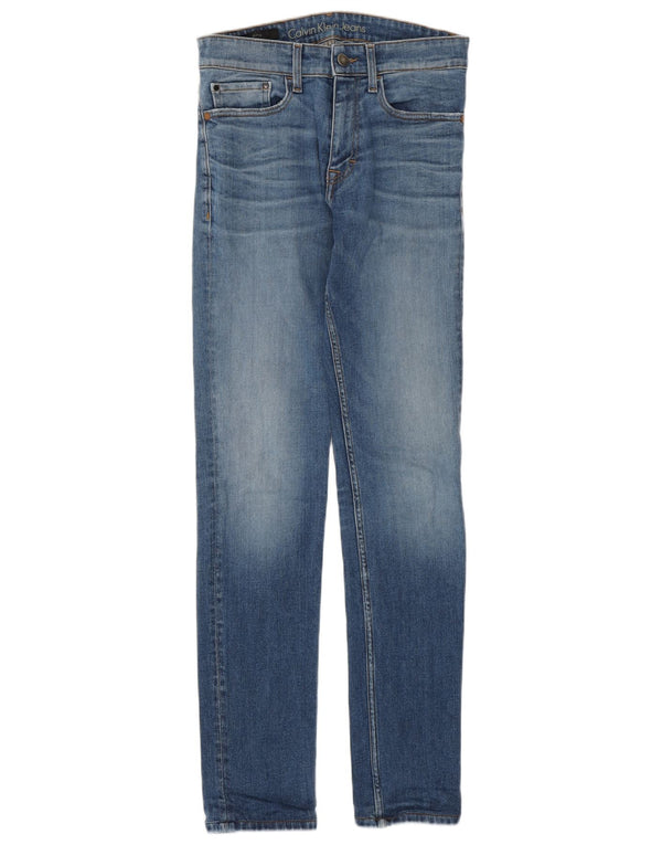 Calvin Klein Mens Skinny Jeans W28 L31 Blue Cotton