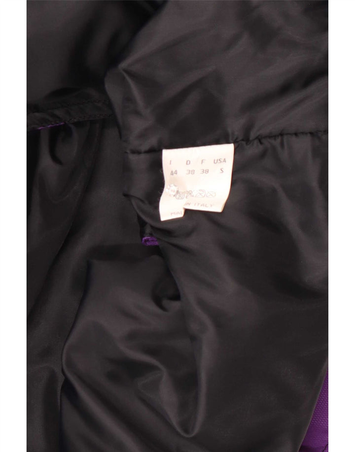 Vintage Womens Oversized Gilet IT 44 Medium Purple Geometric Polyamide