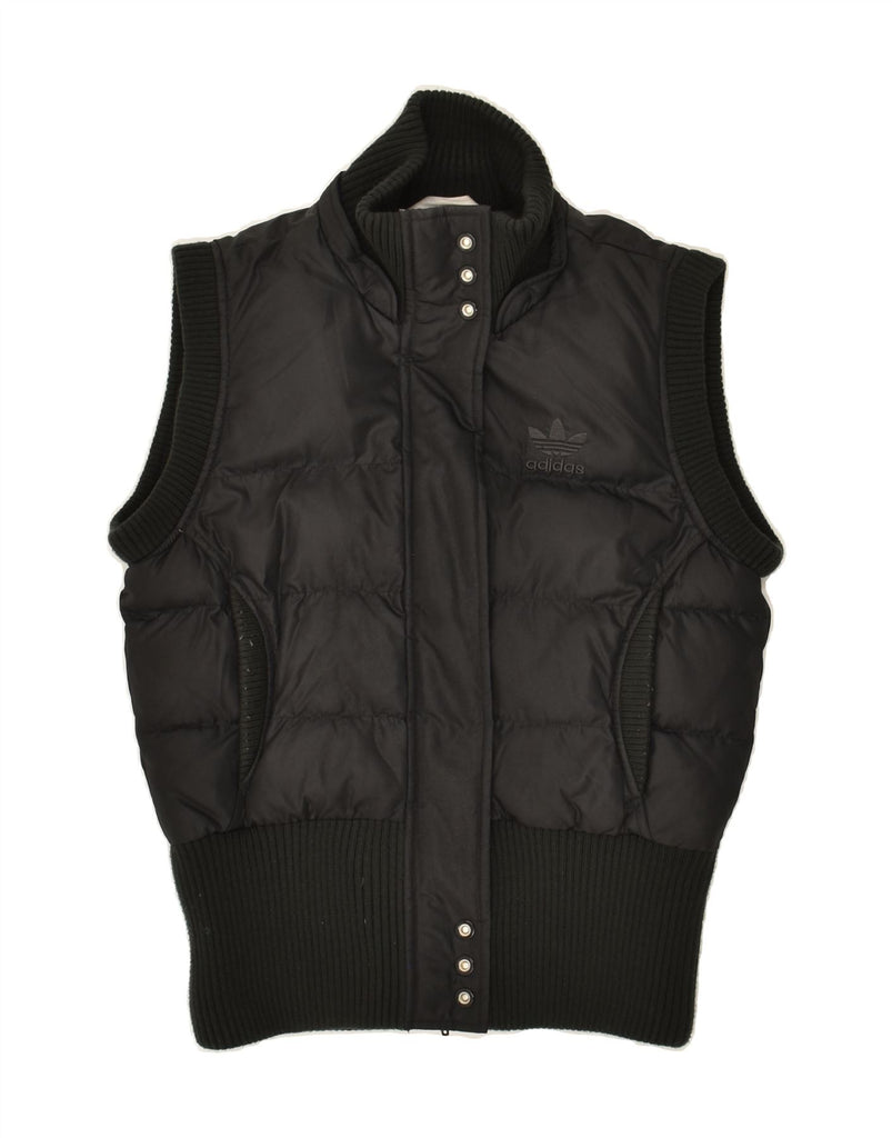 ADIDAS Womens Padded Gilet UK 12 Medium  Black Polyester | Vintage Adidas | Thrift | Second-Hand Adidas | Used Clothing | Messina Hembry 