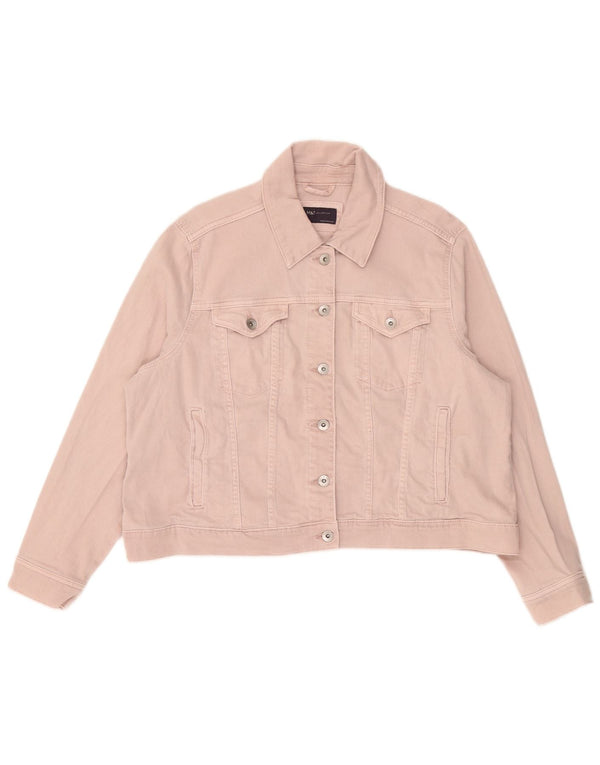 Marks & Spencer Womens Denim Jacket UK 24 4XL Pink Cotton
