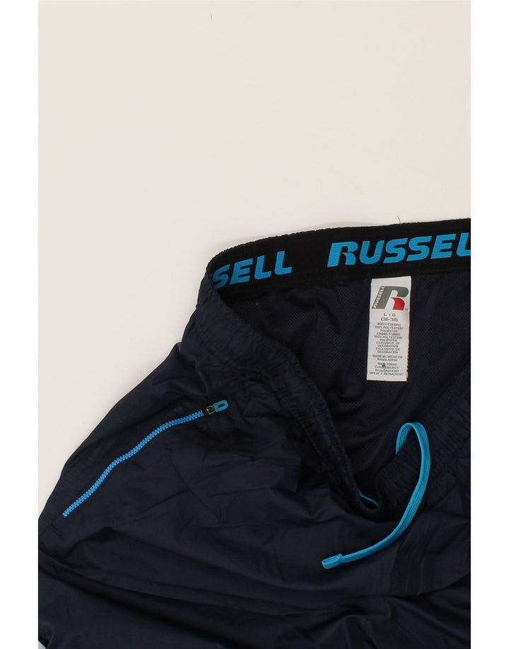 RUSSELL ATHLETIC Mens Tracksuit Trousers Large  Navy Blue Polyester Vintage Russell Athletic and Second-Hand Russell Athletic from Messina Hembry 
