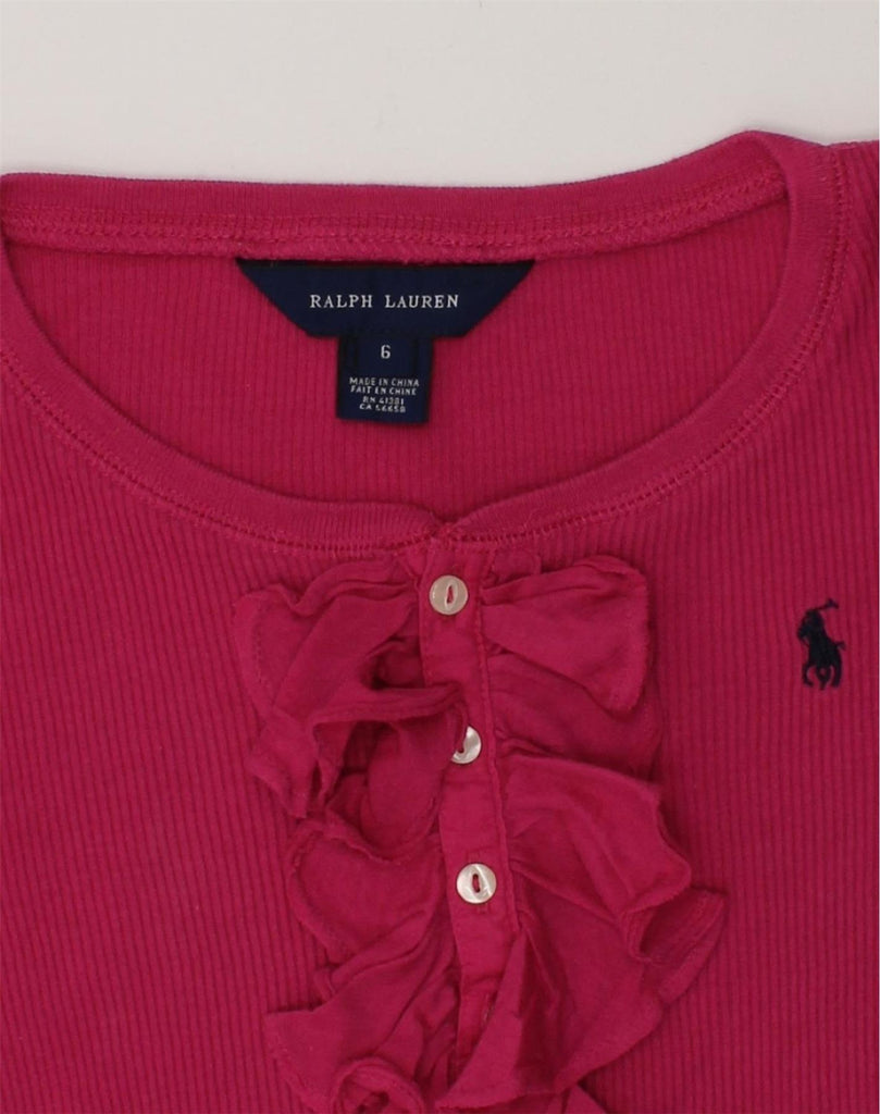 RALPH LAUREN Girls Top Long Sleeve 5-6 Years Pink Cotton | Vintage Ralph Lauren | Thrift | Second-Hand Ralph Lauren | Used Clothing | Messina Hembry 