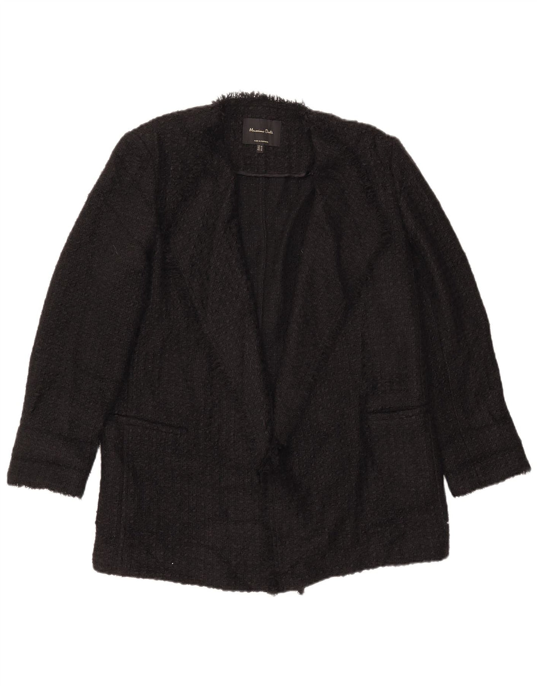 Massimo Dutti Womens Blazer Jacket EU 42 Large Black Acrylic