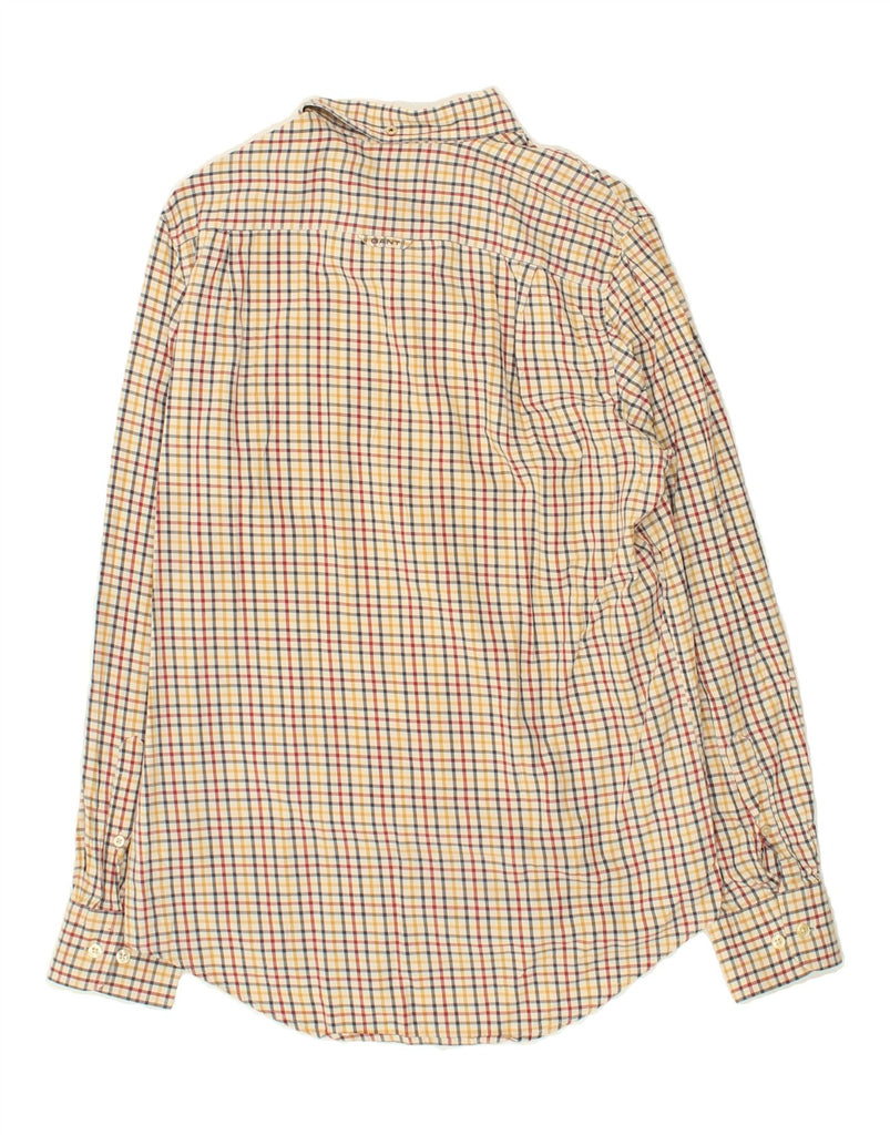 GANT Mens Shirt Medium Beige Check Cotton Vintage Gant and Second-Hand Gant from Messina Hembry 