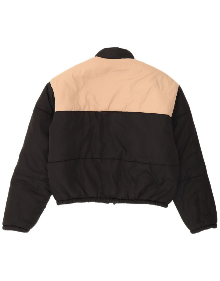 Juicy Couture Womens Crop Padded Jacket UK 10 Small Black Colourblock